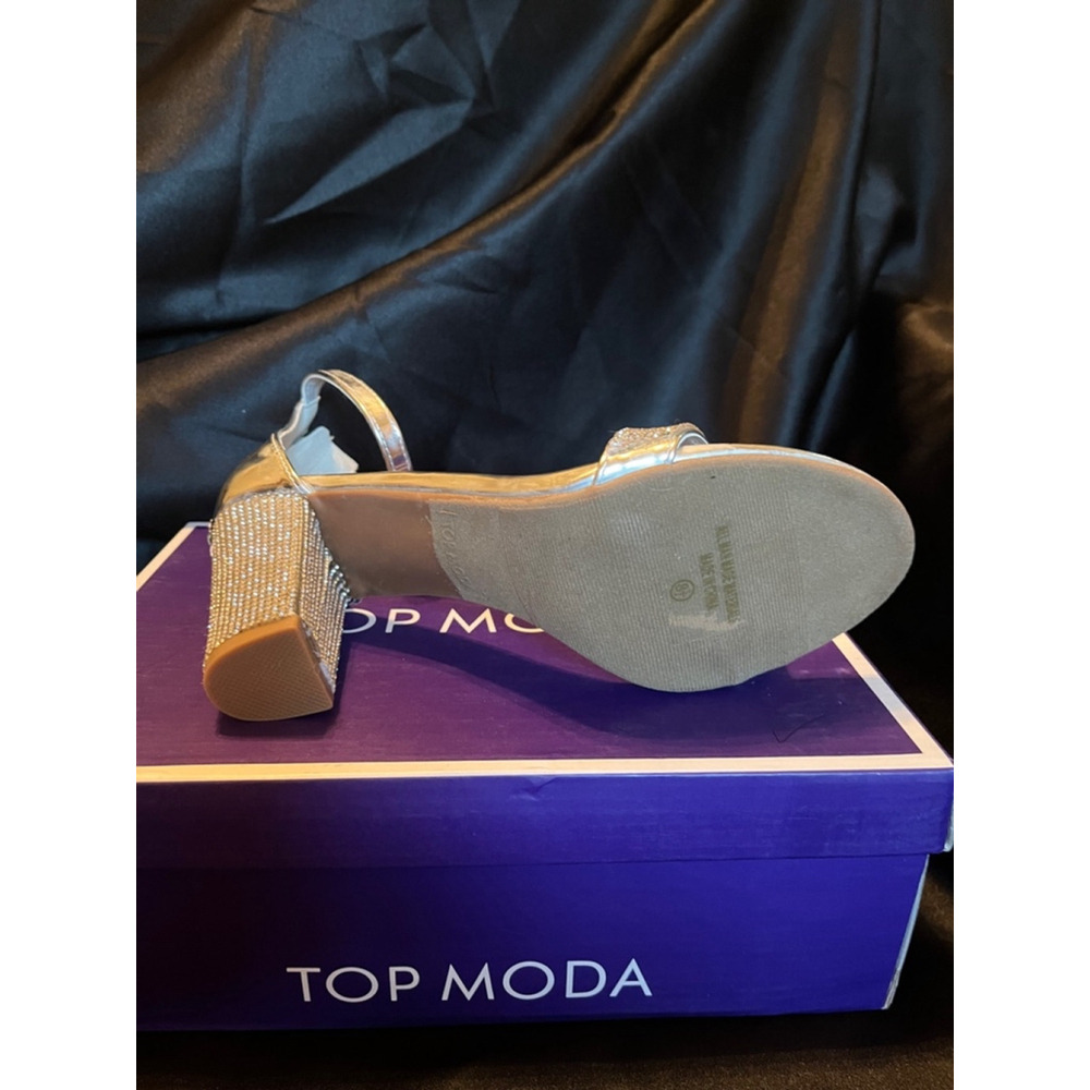 TOP MODA~ CHUNKY BLING HEELS.~8.5 NWOT - Picture 9 of 10